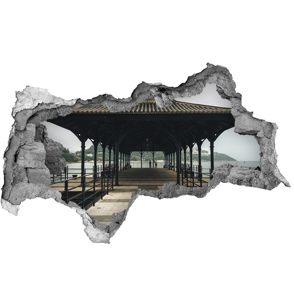 Fototapeta dziura na ścianę 3d Molo w Hongkongu