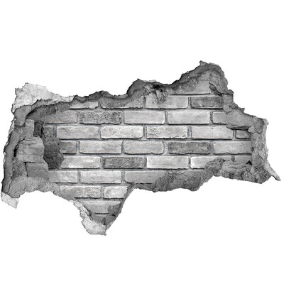 Fotoobraz dziura na ścianę Uszkodzona ściana z cegłami