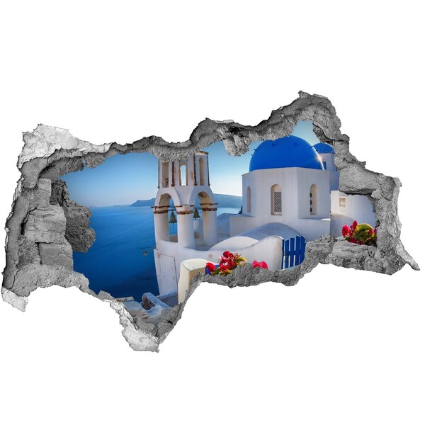 Fototapeta dziura na ścianę 3d Santorini Grecja