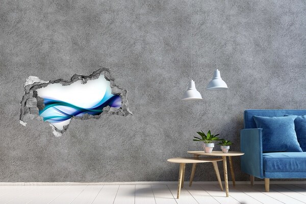 Samoprzylepna dziura ścienna 3D Fala w betonowej dziurze