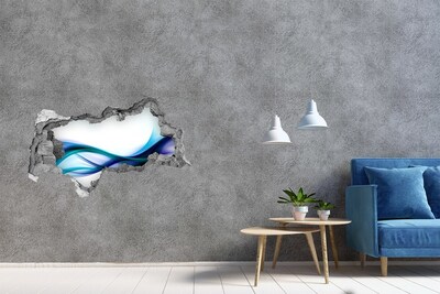 Samoprzylepna dziura ścienna 3D Fala w betonowej dziurze