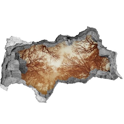 Samoprzylepna dziura na ścianę naklejka Odbicie drzew w zniszczonej ścianie