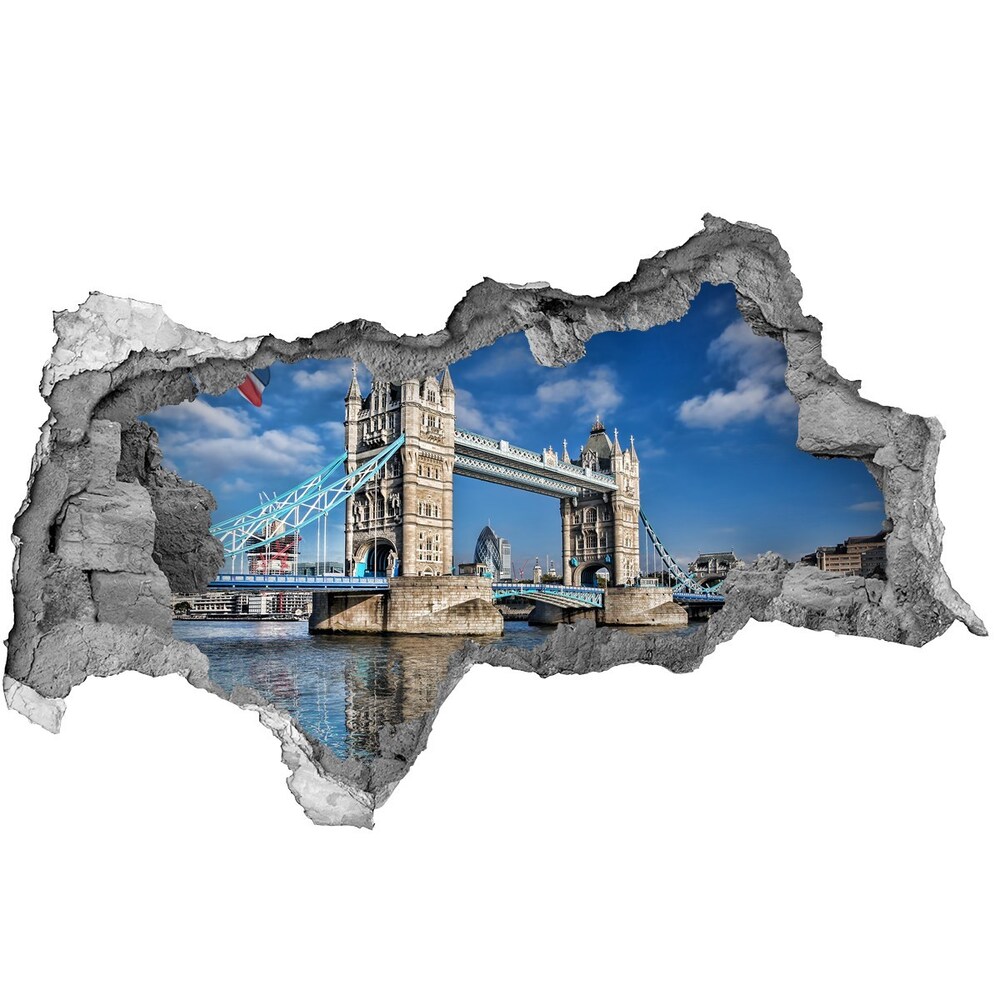 Fototapeta dziura na ścianę 3d Tower Bridge Londyn