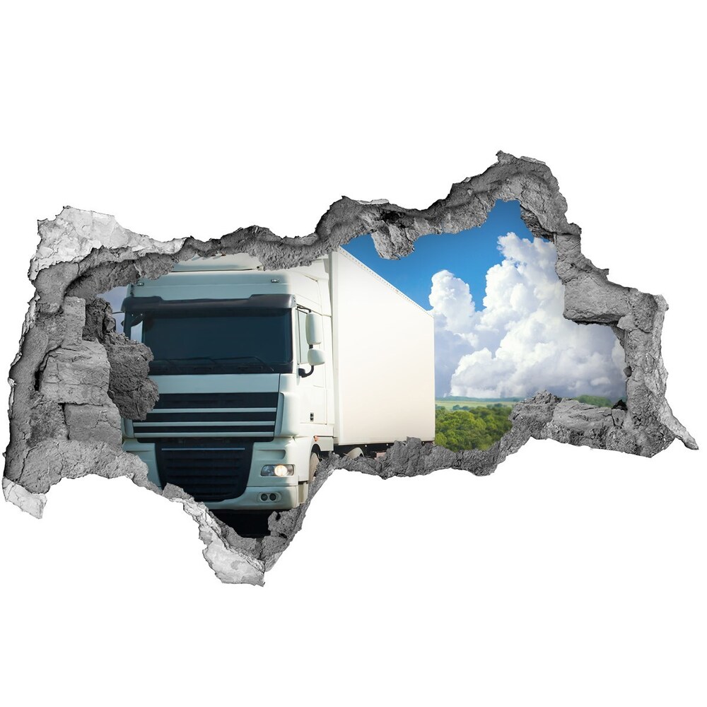 Fototapeta dziura na ścianę Biała ciężarówka