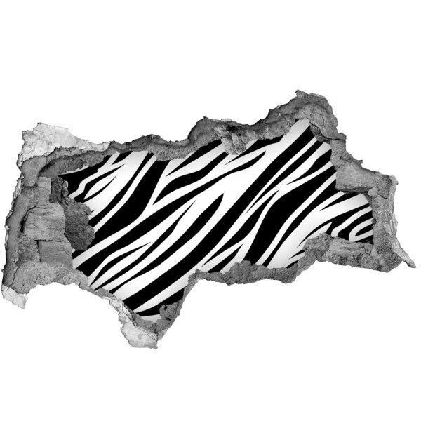 Samoprzylepna dziura ścienna 3D Zebra tło