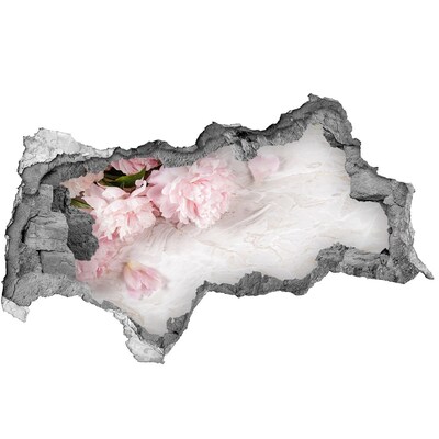 Samoprzylepna dziura naklejka beton Kwiaty w ukruszonej ścianie