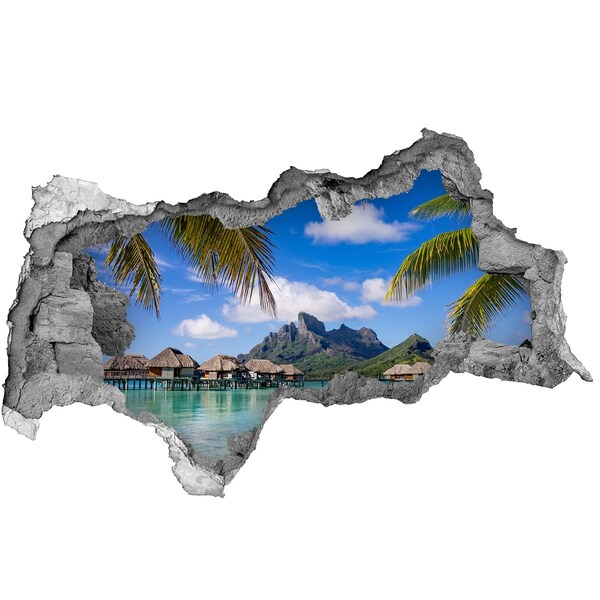 naklejka fototapeta 3D Palmy na Bora Bora