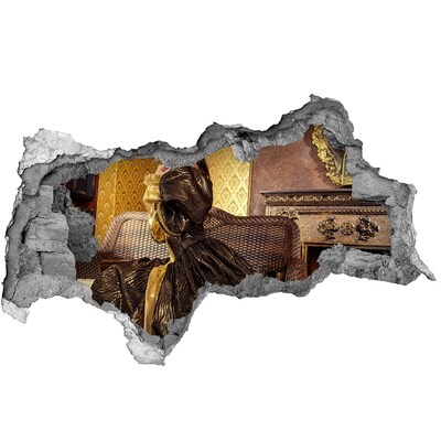 Fototapeta dziura na ścianę Kobieta w eleganckiej sukni w stylowym wnętrzu