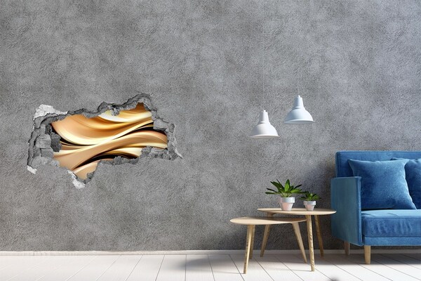 Samoprzylepna dziura na ścianę Złote fale w ścianie