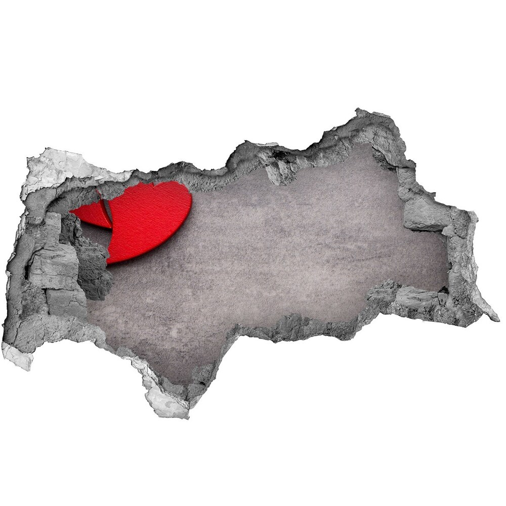 Samoprzylepna dziura na ścianę Czerwone serca