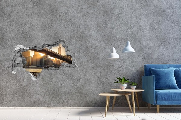 Fototapeta dziura na ścianę 3d Most w zachodzącym słońcu