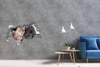 Dziura 3d foto tapeta naklejka Słodka chwila przyjaźni