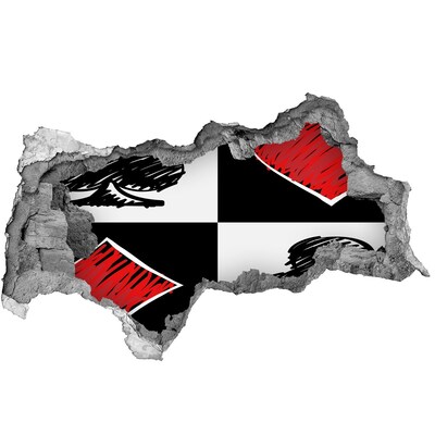 Fototapeta dziura na ścianę Złamana ściana z czerwonymi akcentami