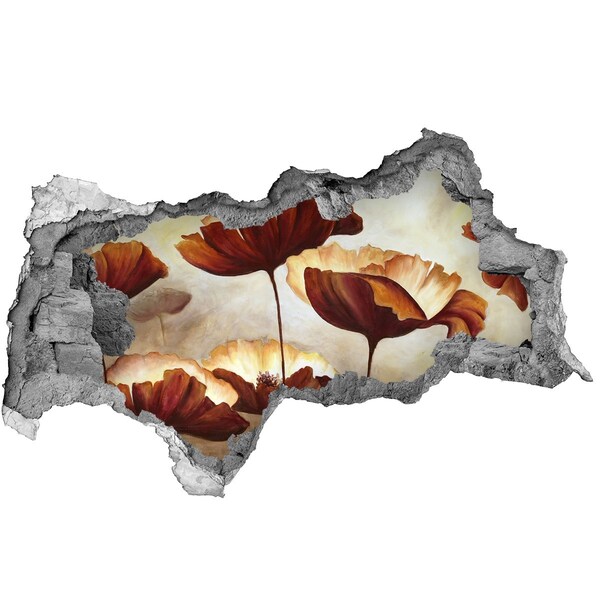 Dziura 3d foto tapeta naklejka Kwiatowe marzenie w zniszczonej ścianie