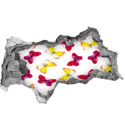 Fototapeta dziura na ścianę 3d Motyle w kwiatowym ogrodzie