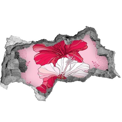 Naklejka 3D dziura na ścianę Kwiatowy wybuch kolorów