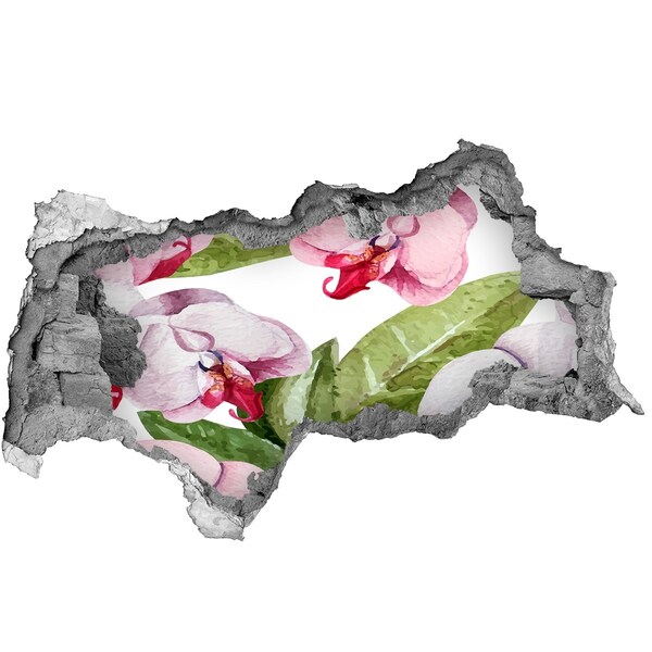 Naklejka dziura na ścianę Kwiatowy raj za murami