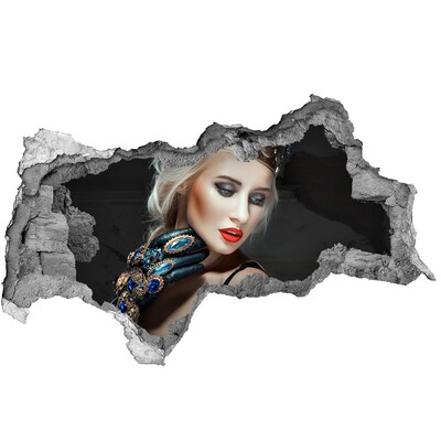 Naklejka 3D dziura na ścianę Księżniczka w ruinach