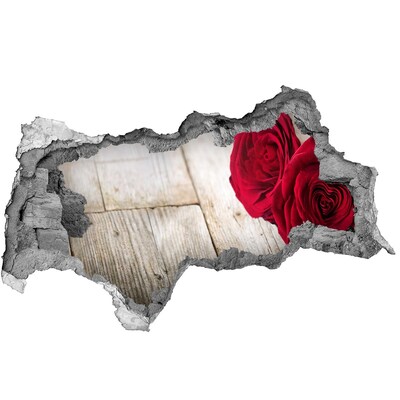 Naklejka 3D dziura na ścianę Róże w betonie