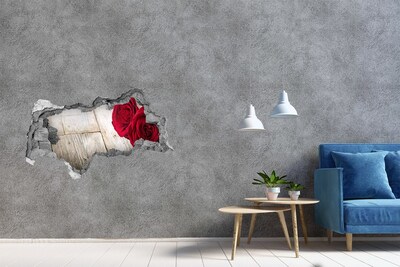 Naklejka 3D dziura na ścianę Różowe stokrotki
