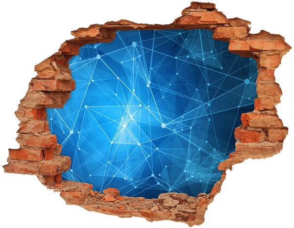 Samoprzylepna dziura na ścianę Cyfrowa przestrzeń za ścianą