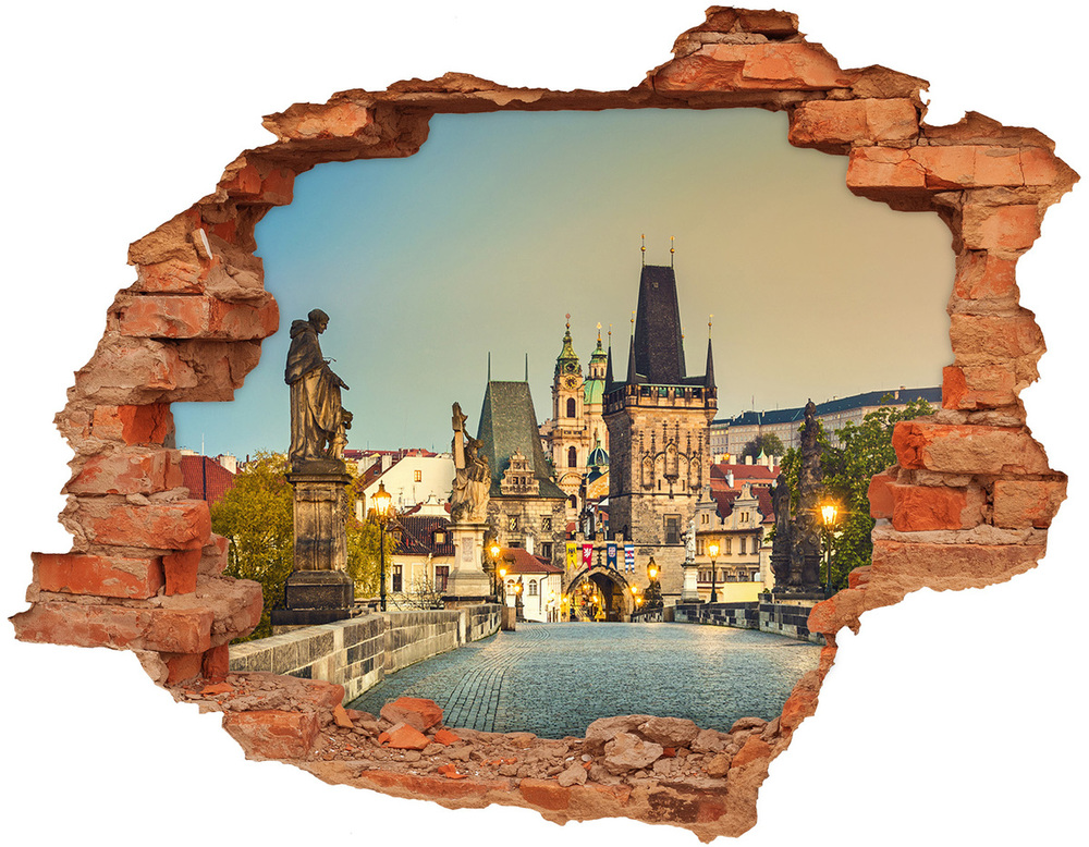 Fototapeta dziura na ścianę Most Praga Czechy