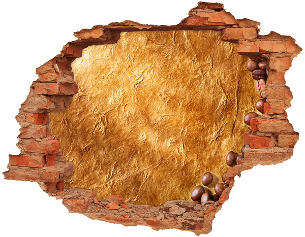 Naklejka 3D dziura samoprzylepna Złota dziura w ścianie