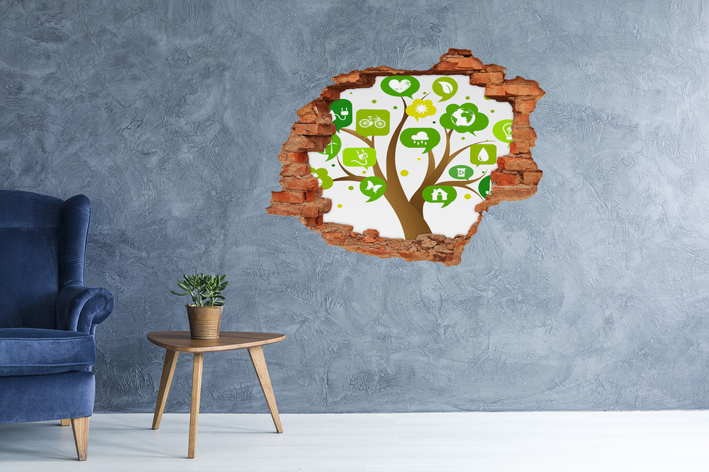 Samoprzylepna dziura na ścianę Ekologiczne drzewo