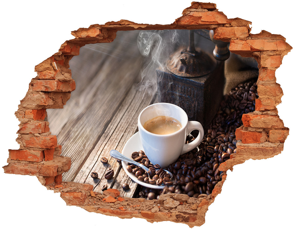 Naklejka 3D dziura samoprzylepna Poranna kawa