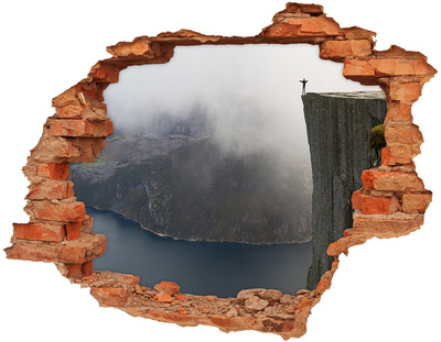 Dziura 3d w ścianie naklejka Norweski klif