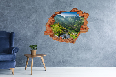 Dziura 3d w ścianie naklejka Świt w Tatrach