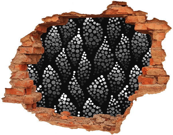 Fototapeta dziura na ścianę Czarno-białe kropki
