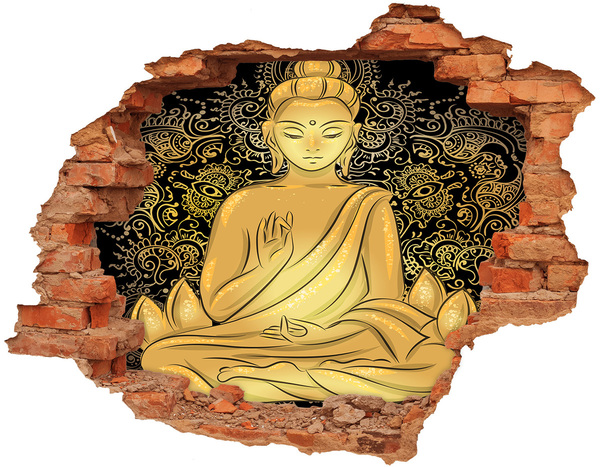 Dziura 3d foto tapeta naklejka Siedzący budda