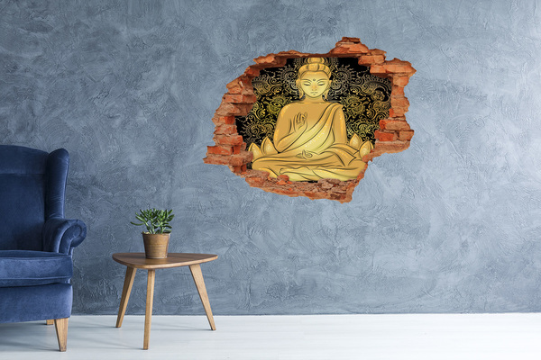 Dziura 3d foto tapeta naklejka Siedzący budda