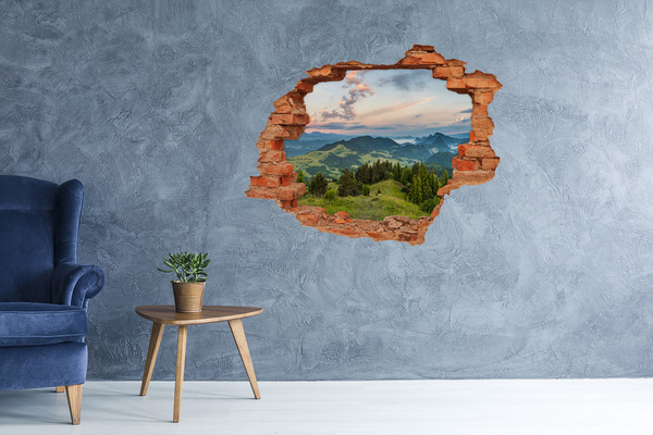 Dziura 3d w ścianie naklejka Panorama Pieniny