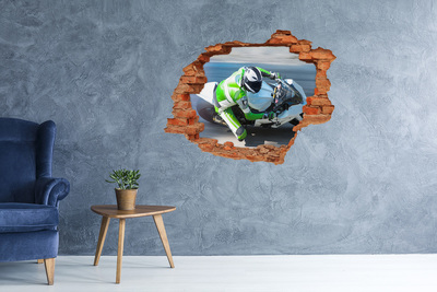 Fototapeta dziura na ścianę 3d Wyścig motocyklowy