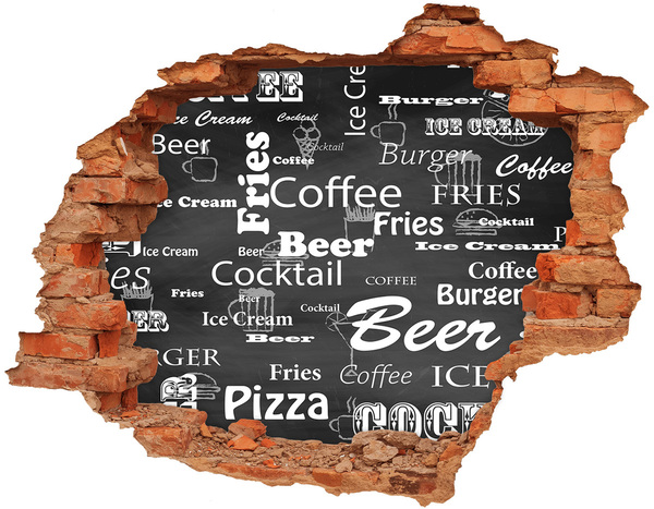 Fototapeta dziura na ścianę Kulinarny chaos w dziurze