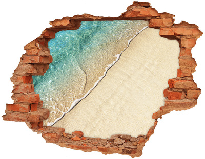 Dziura 3d w ścianie naklejka Fala na plaży