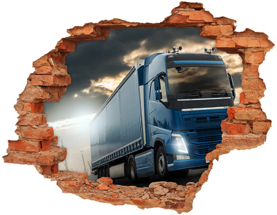 Foto zdjęcie dziura na ścianę Ciężarówka w drodze