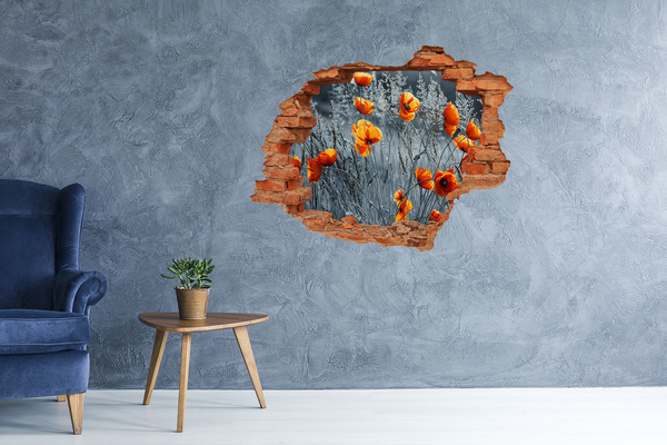 Samoprzylepna naklejka na ścianę Kwiaty w dziurze w ścianie