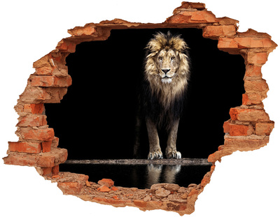 Dziura 3d fototapeta na ścianę Portret lwa