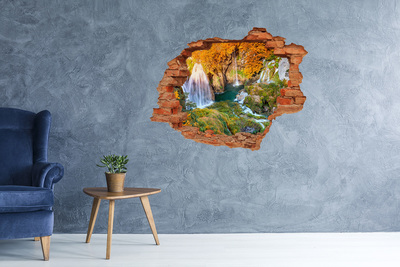 Samoprzylepna dziura na ścianę Wodospad jesienią
