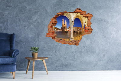 Fototapeta dziura na ścianę Krakowski Rynek Główny w Nocy