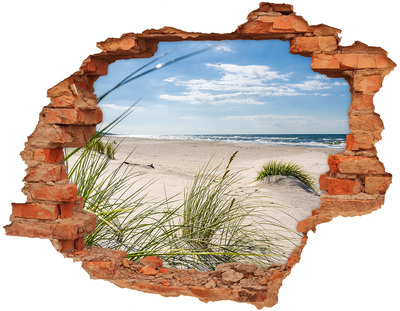 Dziura 3d w ścianie naklejka Mrzeżyno plaża