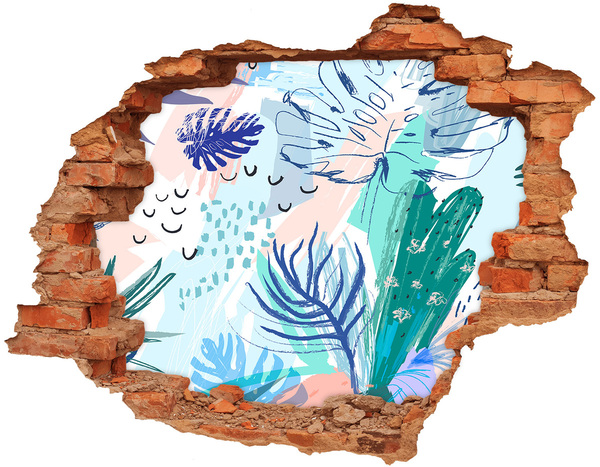 Naklejka 3D dziura na ścianę Tropikalny raj za ścianą