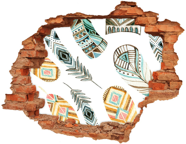 Fototapeta dziura na ścianę Egzotyczne wzory w dziurze w ścianie