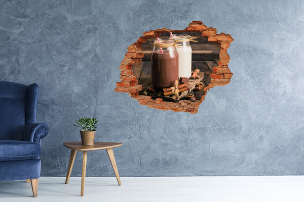 Naklejka dziura na ścianę Czekoladowe przysmaki w naturalnym otoczeniu