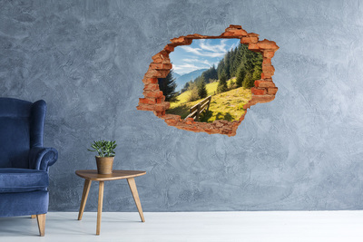 Dziura 3d w ścianie naklejka Jesień w górach