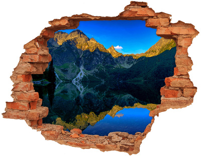 Dziura 3d w ścianie naklejka cegła Tatry