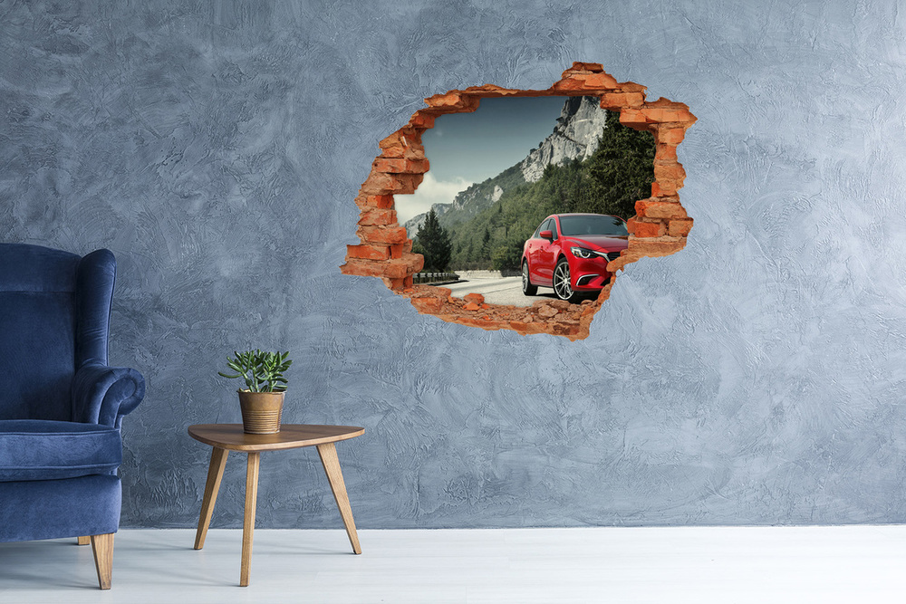 Foto zdjęcie dziura na ścianę Auto w górach